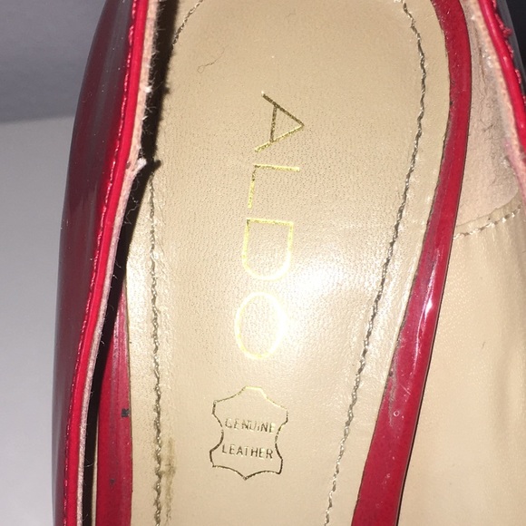 Red Aldo Peep toe heels 👠 - Picture 3 of 6